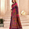 Prominent Purple Nylon Dola Pashmina Saree With Entrancing Blouse Piece