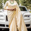 Admirable Off White Soft Silk Saree With Efflorescence Blouse Piece