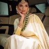 Admirable Off White Soft Silk Saree With Efflorescence Blouse Piece