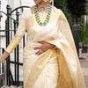 Admirable Off White Soft Silk Saree With Efflorescence Blouse Piece