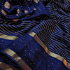 Palimpsest Navy Blue Digital Printed Dola Silk Saree With Surreptitious Blouse Piece