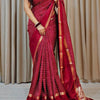 Palimpsest Red Digital Printed Dola Silk Saree With Epiphany Blouse Piece