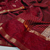 Palimpsest Red Digital Printed Dola Silk Saree With Epiphany Blouse Piece