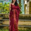 Mellifluous Maroon Soft Silk Saree With Elision Blouse Piece