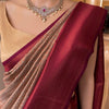 Vivacious Beige Soft Silk Saree With Piquant Blouse Piece