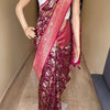 Eclat Wine Soft Silk Saree With Zephyr Blouse Piece