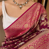 Eclat Wine Soft Silk Saree With Zephyr Blouse Piece