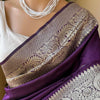 Flameboyant Purple Soft Silk Saree With Stunner Blouse Piece