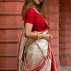 Outstanding Off White Soft Silk Saree With Twirling Blouse Piece