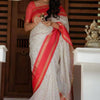Mellifluous Off White Soft Silk Saree With Inimitable Blouse Piece