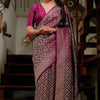 Smart Wine Soft Silk Saree With Flameboyant Blouse Piece