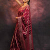 Alluring Wine Soft Silk Saree With Amazing Blouse Piece