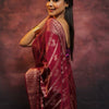 Alluring Wine Soft Silk Saree With Amazing Blouse Piece
