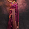 Innovative Purple Soft Silk Saree With Jazzy Blouse Piece