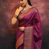 Innovative Purple Soft Silk Saree With Jazzy Blouse Piece