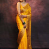Ailurophile Yellow Soft Silk Saree With Demesne Blouse Piece