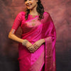 Mesmeric Dark Pink Soft Silk Saree With Fairytale Blouse Piece