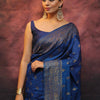 Precious Blue Soft Silk Saree With Flamboyant Blouse Piece
