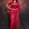 Jazzy Dark Pink Soft Silk Saree With Appealing Blouse Piece