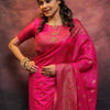 Jazzy Dark Pink Soft Silk Saree With Appealing Blouse Piece