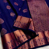 Diaphanous Navy Blue Soft Silk Saree With Confounding Blouse Piece