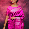 Classy Dark Pink Soft Silk Saree With Dissemble Blouse Piece