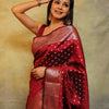 Twirling Maroon Soft Silk Saree With Surpassing Blouse Piece