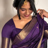Fantabulous Purple Cotton Silk Saree With Pleasurable Blouse Piece