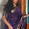 Fantabulous Purple Cotton Silk Saree With Pleasurable Blouse Piece