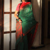 Proficient Green Cotton Silk Saree With Gratifying Blouse Piece