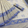 Breathtaking Beige Kanjivaram Silk Saree With Adoring Blouse Piece