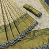 Desirable Beige Kanjivaram Silk Saree With Bewitching Blouse Piece