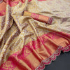 Elision Beige Kanjivaram Silk Saree With Fugacious Blouse Piece