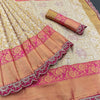 Elision Beige Kanjivaram Silk Saree With Fugacious Blouse Piece