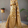 Lissome Mustard Cotton Silk Saree With Petrichor Blouse Piece