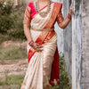 Palimpsest Off White Soft Silk Saree With Gossamer Blouse Piece