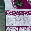 Cynosure Purple Digital Printed Dola Silk Saree With Ephemeral Blouse Piece