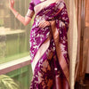Enamoring Purple Soft Silk Saree With Ornate Blouse Piece
