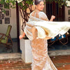Lustrous Beige Soft Silk Saree With Panache Blouse Piece
