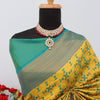 Imbrication Yellow Soft Banarasi Silk Saree With Propinquity Blouse Piece