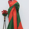 Lovely Dark Green Soft Banarasi Silk Saree With Unique Blouse Piece