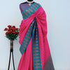 Designer Dark Pink Soft Banarasi Silk Saree With Engrossing Blouse Piece