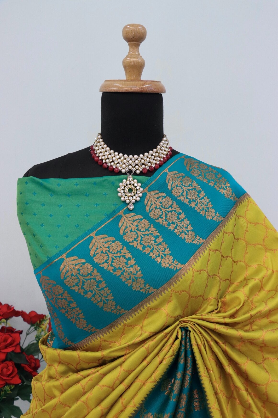 Exceptional Mustard Soft Banarasi Silk Saree With Twirling Blouse Piece