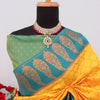 Snappy Yellow Soft Banarasi Silk Saree With Supernal Blouse Piece