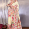 Gossamer Beige Pashmina Saree With Stylish Blouse Piece