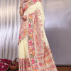 Gossamer Beige Pashmina Saree With Stylish Blouse Piece