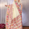 Gossamer Beige Pashmina Saree With Stylish Blouse Piece