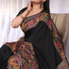 Entrancing Black Pashmina Saree With Winsome Blouse Piece