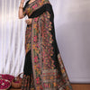 Entrancing Black Pashmina Saree With Winsome Blouse Piece