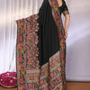 Entrancing Black Pashmina Saree With Winsome Blouse Piece